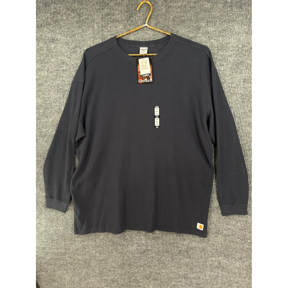 Carhartt Workwear Knit Shirt Mens 3XL Navy New Waffle Long Sleeve K192 NVY